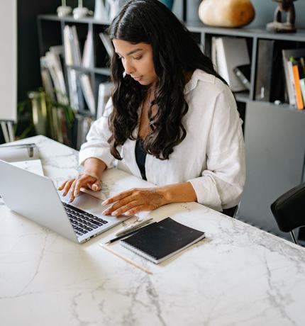 A woman working at the office