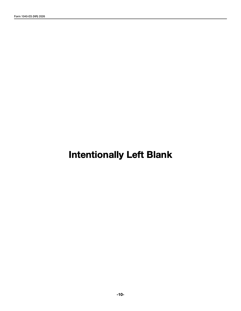 Page 10 of 12 of the official IRS Form 1040-ES (NR) PDF (2026 edition)