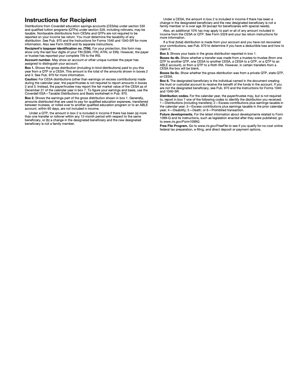 Page 3 of 3 of the official IRS Form 1099-Q PDF (Rev. April 2025): instructions