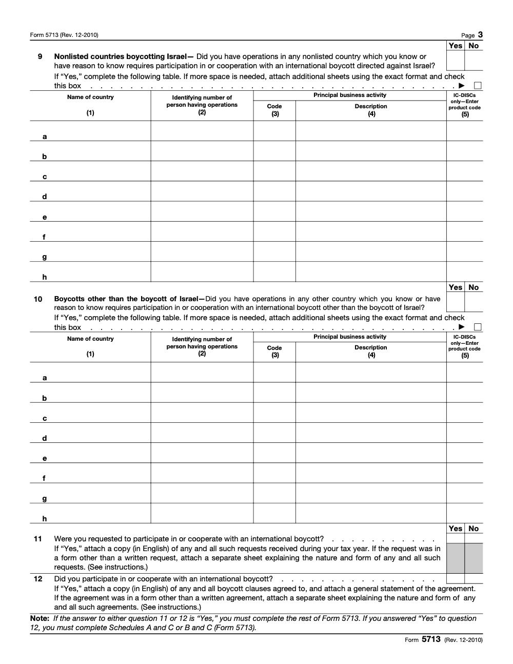 Page 3 of 4 of the official IRS Form 5713 Guide PDF (Rev. December 2010)