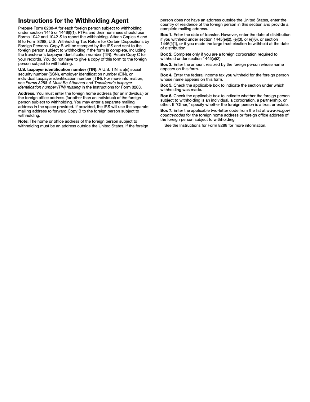 Page 5 of 5 of the official IRS Form 8288-A PDF (Rev. January 2023): Copy B
